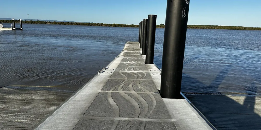 The finished Kōpū pontoon on the Waihou River